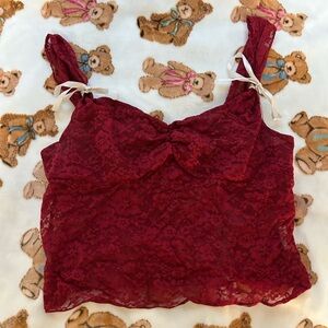 Red lace top